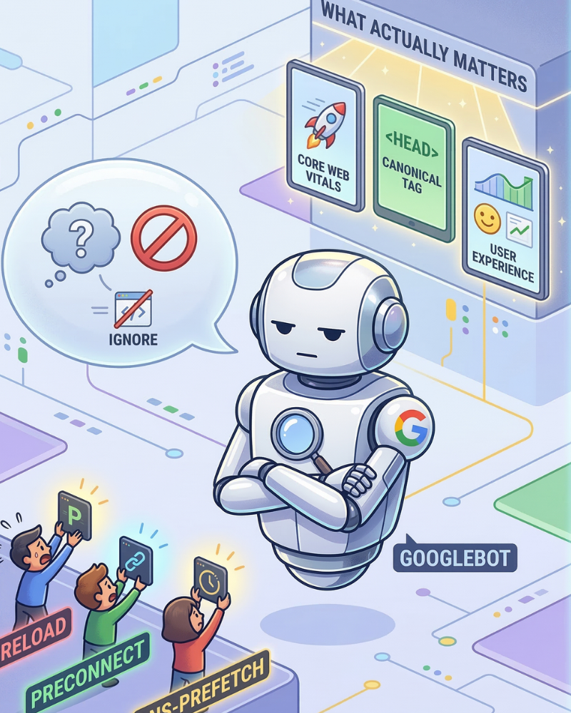 Why Googlebot Ignores Your Resource Hints (And What Actually Matters for SEO)
